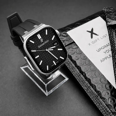 Apple Watch Mod Rubber Strap – Black Oak Style - 