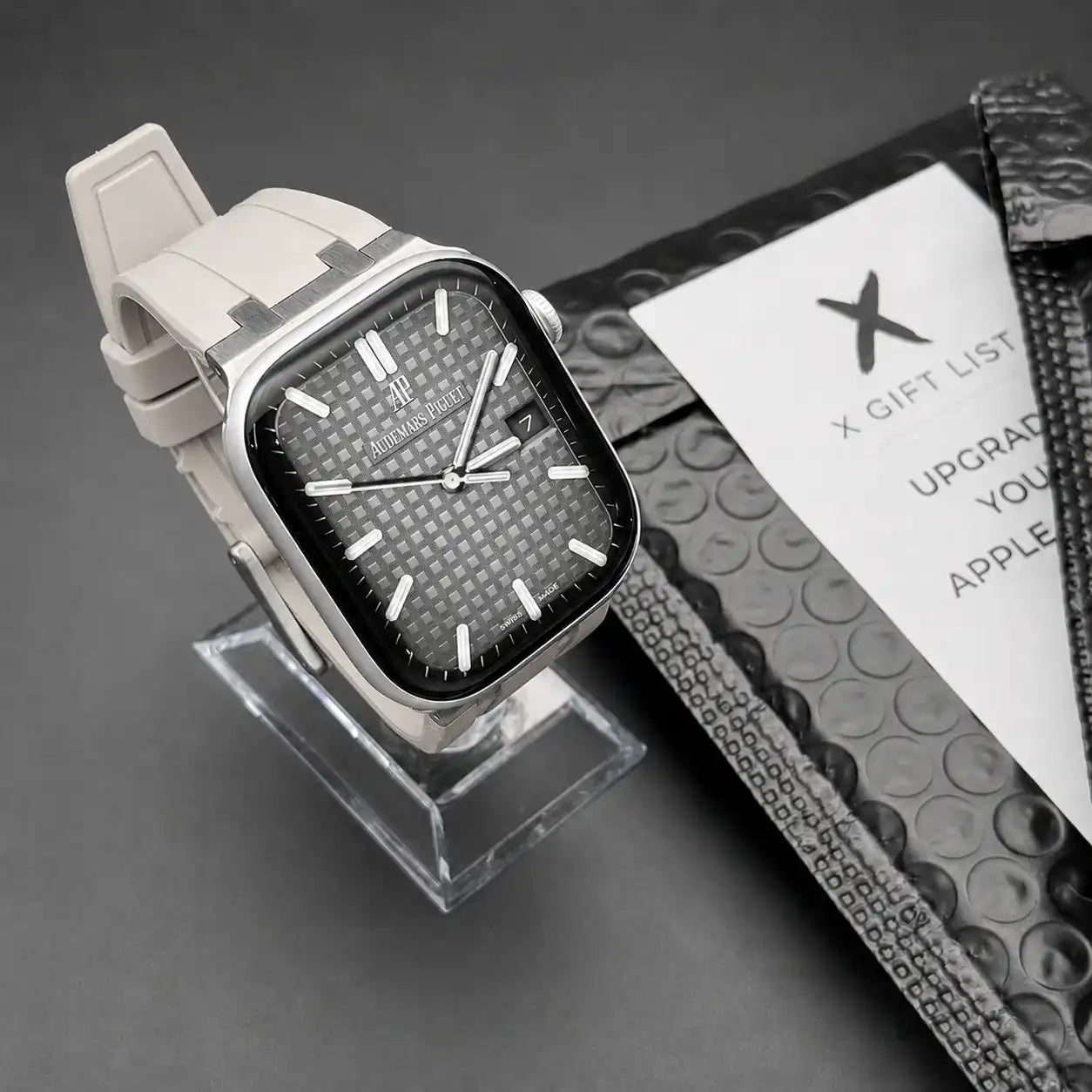 Apple Watch Mod Rubber Strap – Starlight Oak Style - 