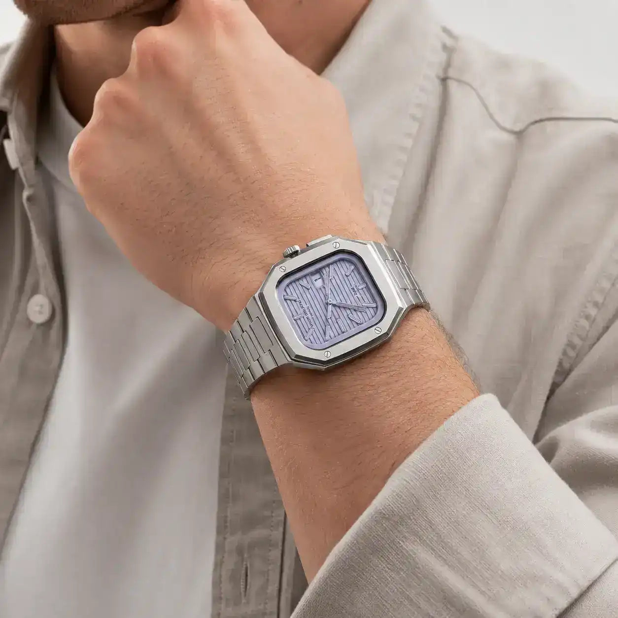 Apple Watch Mod Steel Case & Strap – Silver Nautilus Style - 