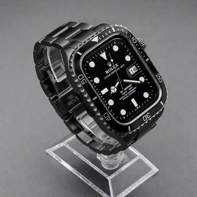 Apple Watch Mod Steel Case & Strap – Black Sub Style - 