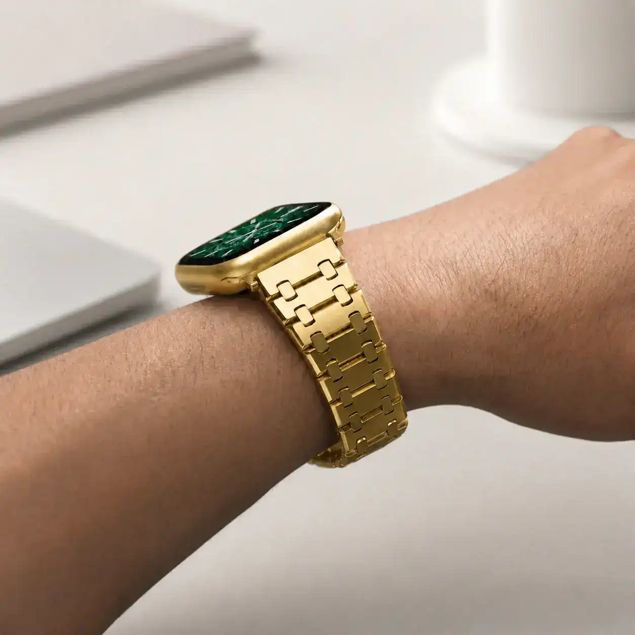 Apple Watch Mod Steel Strap – Gold Oak Style - 
