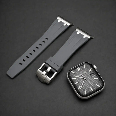Apple Watch Mod Rubber Strap – Grey Oak Style - 