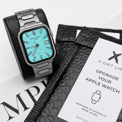 Apple Watch Mod Titanium Strap – Grey Nautilus Style - 