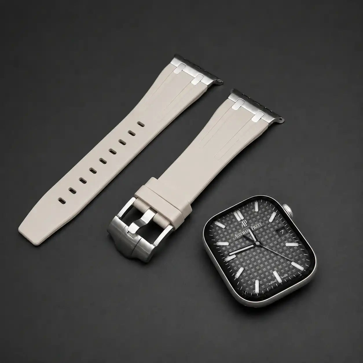 Apple Watch Mod Rubber Strap – Starlight Oak Style - 