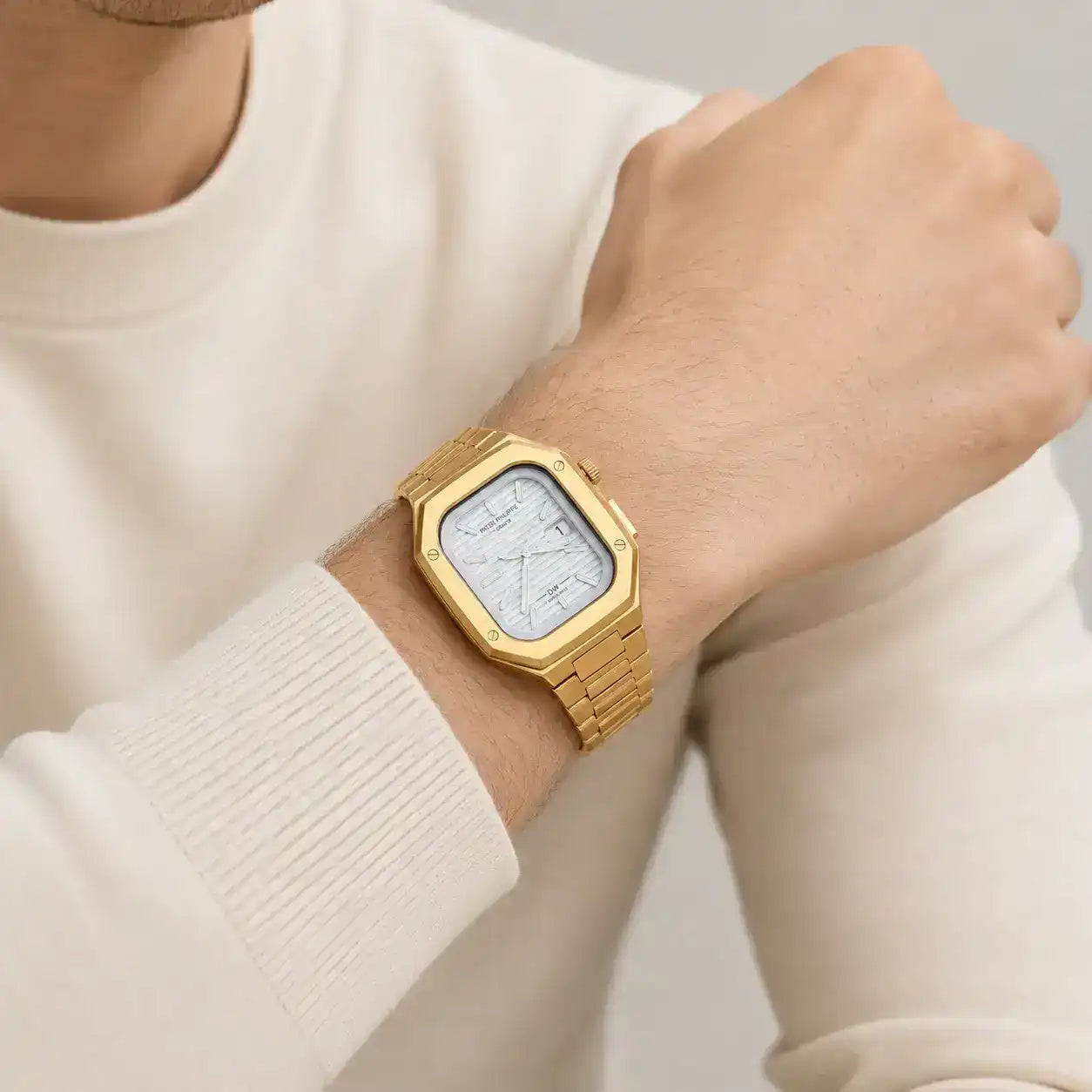 Apple Watch Mod Steel Case & Strap – Gold Nautilus Style - 