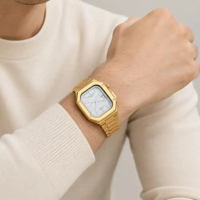 Apple Watch Mod Steel Case & Strap – Gold Nautilus Style - 