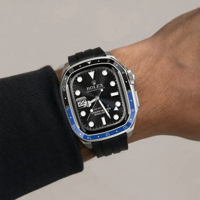 Apple Watch Mod Zinc Alloy Case & Rubber Strap – Batman GMT Style - 