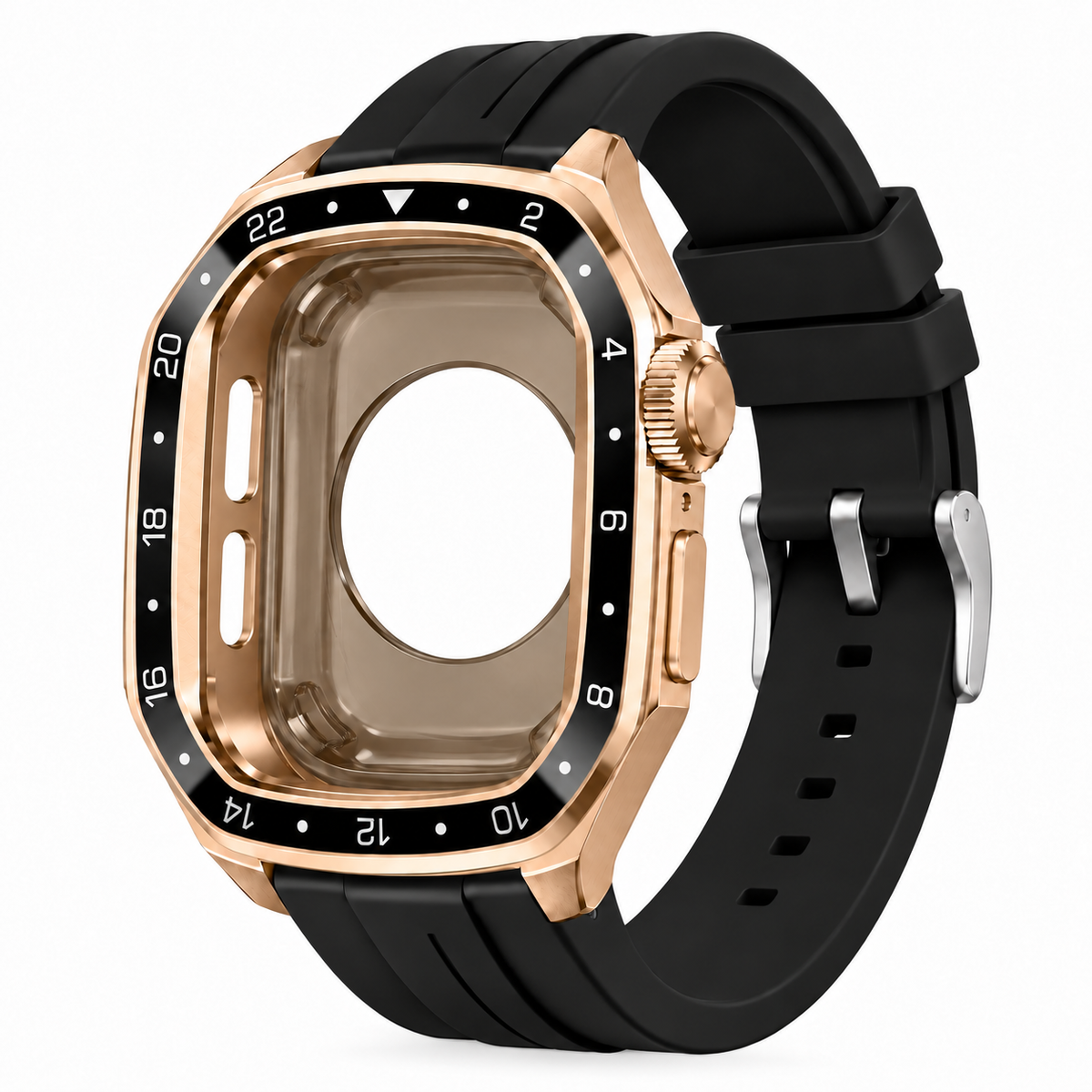Rose Gold Apple Watch Case & Rubber Band Set | GMT Mod Kit - 