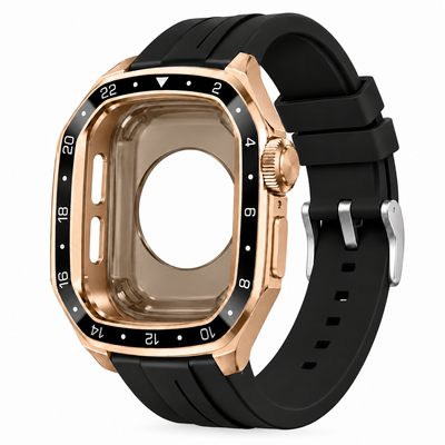 Rose Gold Apple Watch Case & Rubber Band Set | GMT Mod Kit - 