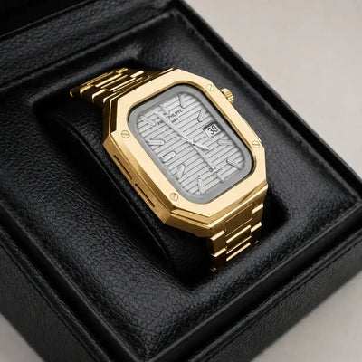 Apple Watch Mod Steel Case & Strap – Gold Nautilus Style - 