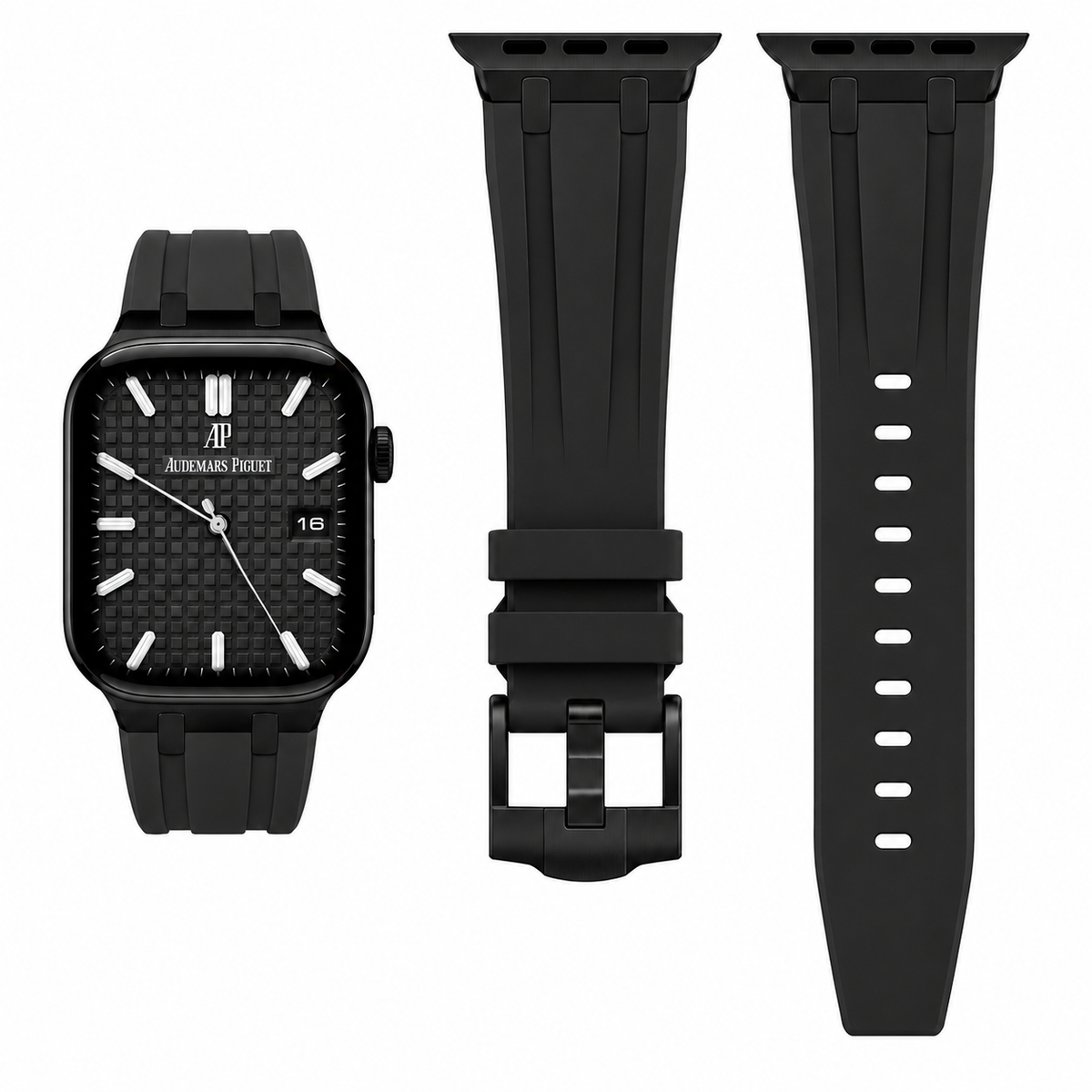 Black Rubber Apple Watch Band | AP Mod Kit - 