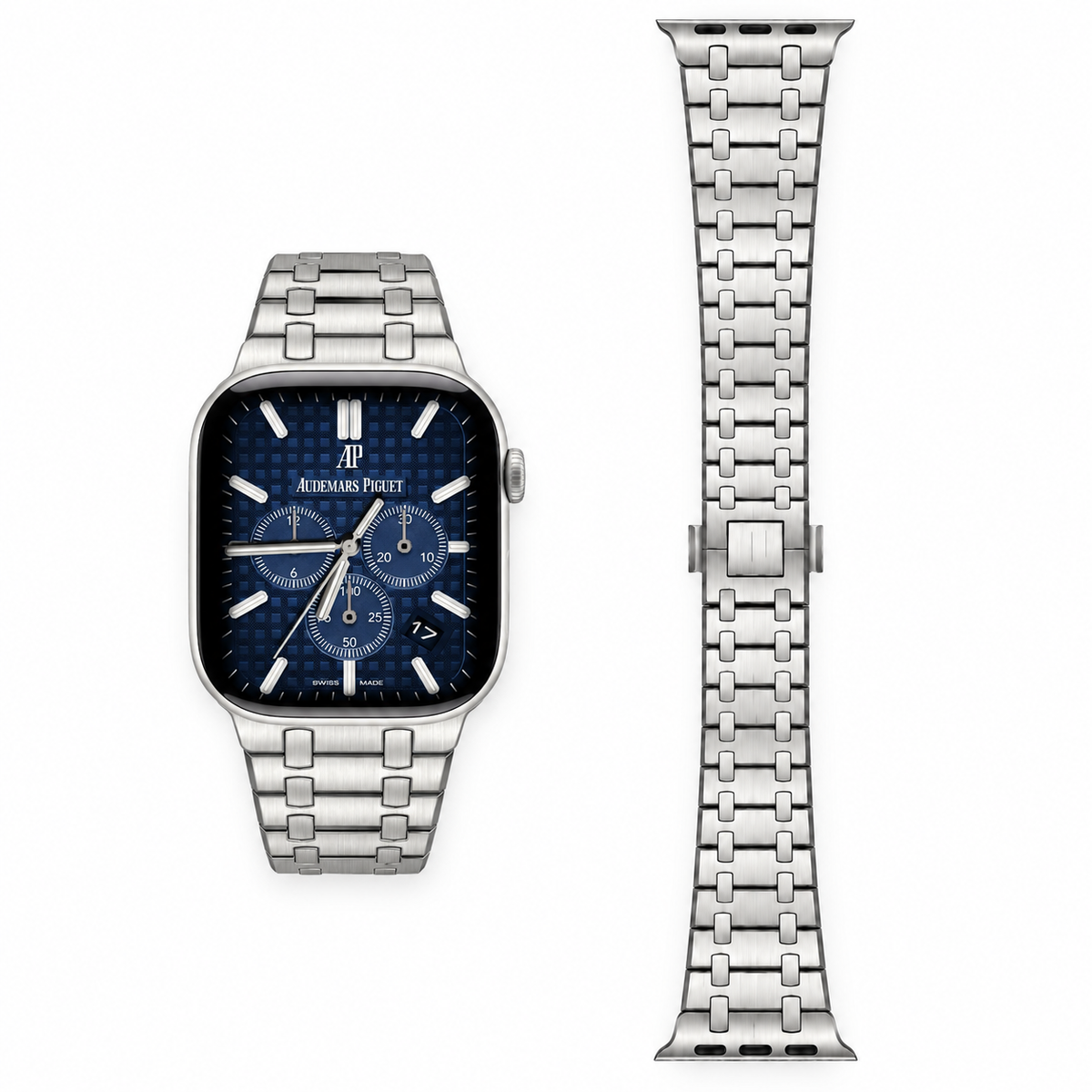 Silver Steel Apple Watch Band | AP Style - 