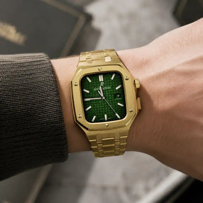 Apple Watch Mod Steel Case & Strap – Gold Oak Style - 
