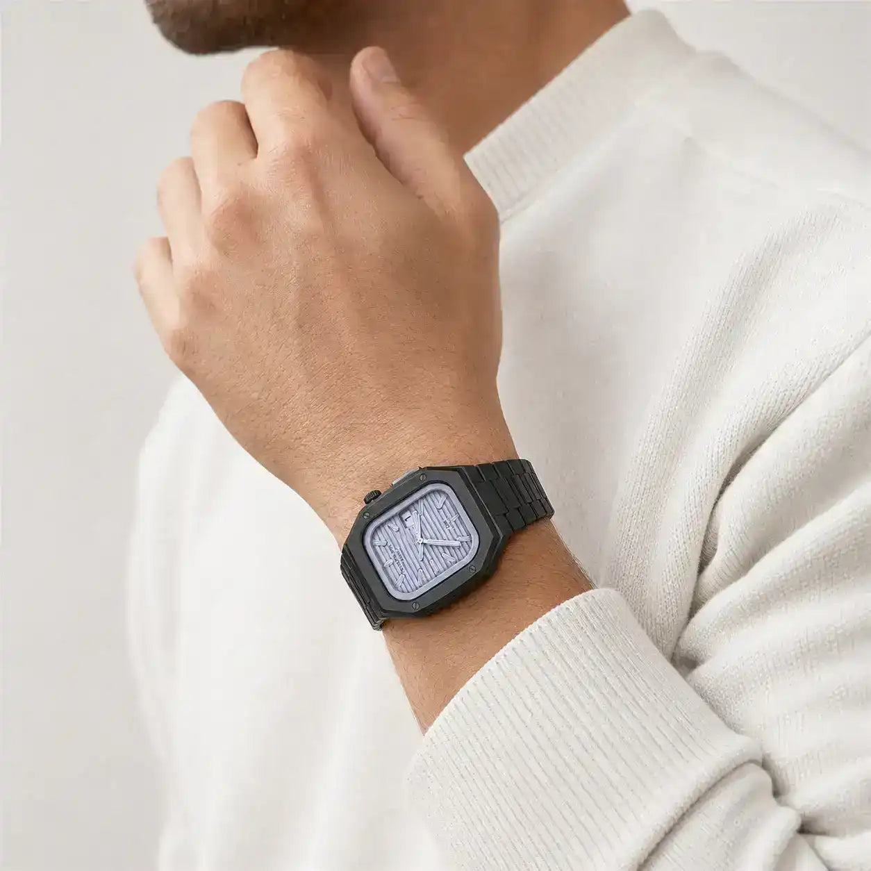 Apple Watch Mod Steel Case & Strap – Black Nautilus Style - 