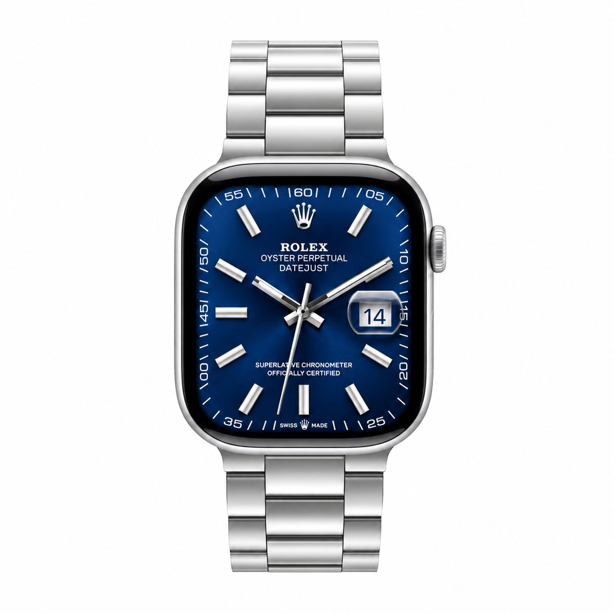 Silver Stainless Steel Apple Watch Band | Oyster Style - 