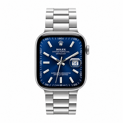 Silver Stainless Steel Apple Watch Band | Oyster Style - 