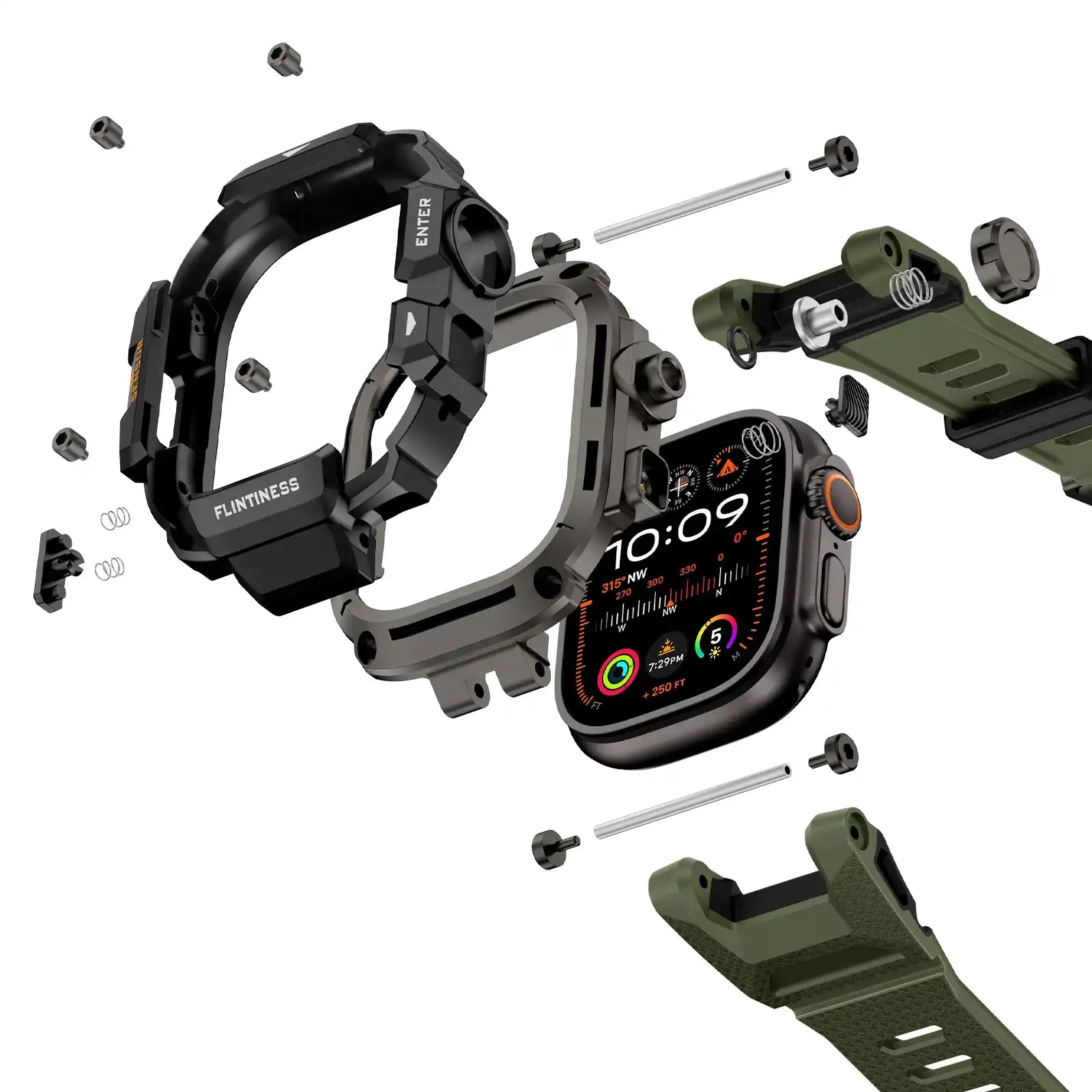 Apple Watch Mod Armor Case & Strap – Green Gym Style - 