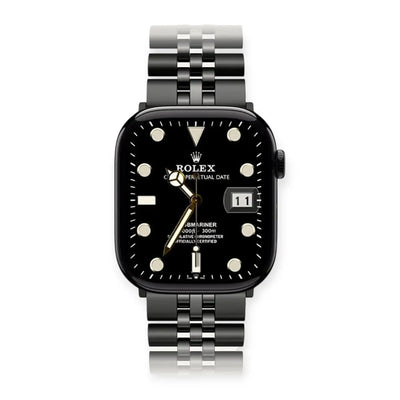 Apple Watch Mod Jubilee Steel Strap – Black Datejust Style - 