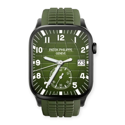 Apple Watch Mod Rubber Strap – Green Aquanaut Style - 