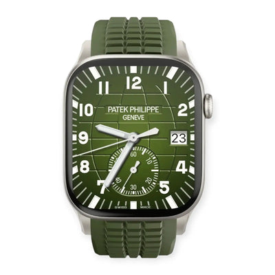 Apple Watch Mod Rubber Strap – Green Aquanaut Style - 