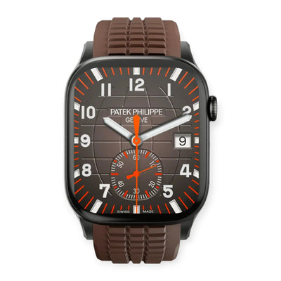 Apple Watch Mod Rubber Strap – Brown Aquanaut Style - 