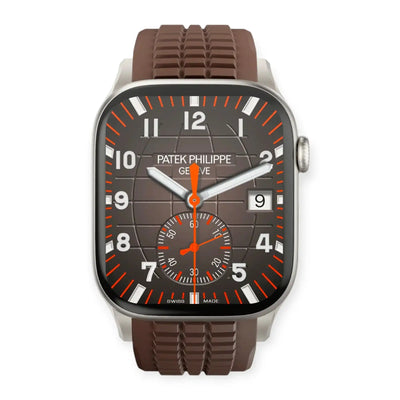Apple Watch Mod Rubber Strap – Brown Aquanaut Style - 