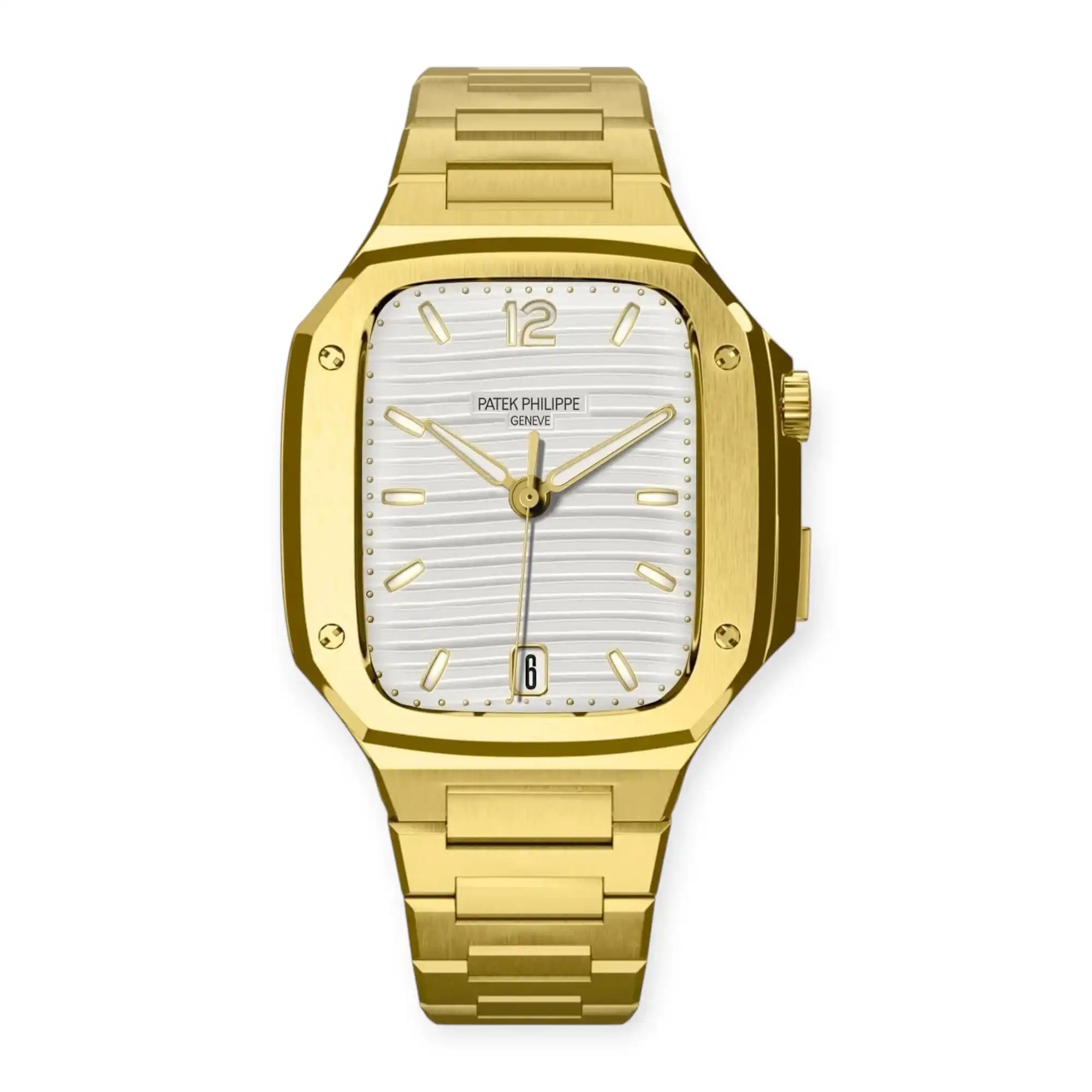 Apple Watch Mod Steel Case & Strap – Gold Nautilus Style - 