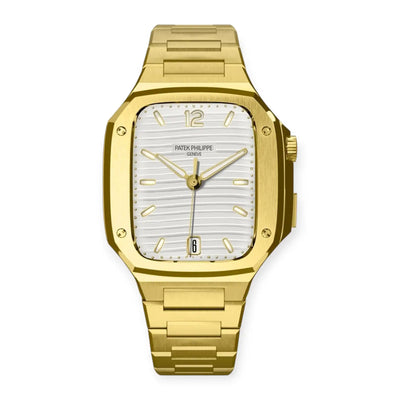 Apple Watch Mod Steel Case & Strap – Gold Nautilus Style - 