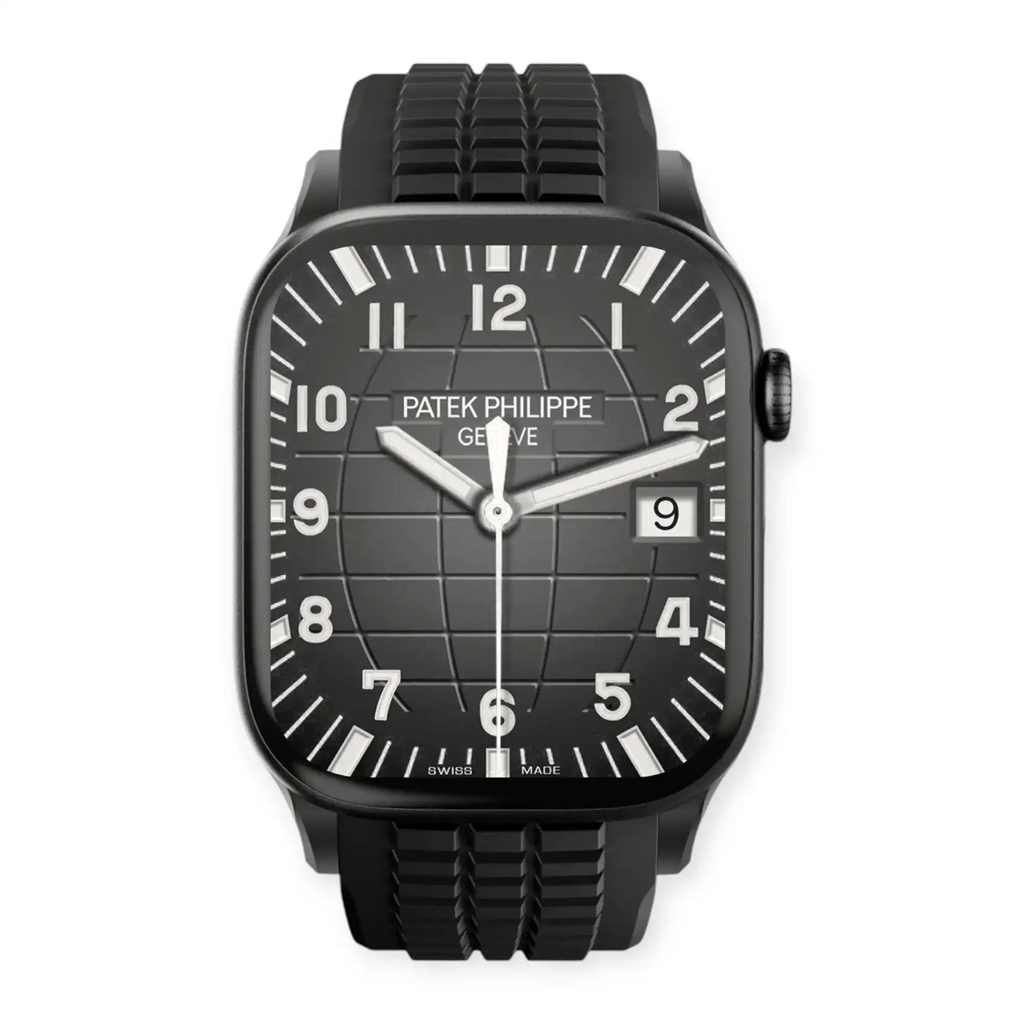 Apple Watch Mod Rubber Strap – Black Aquanaut Style - 