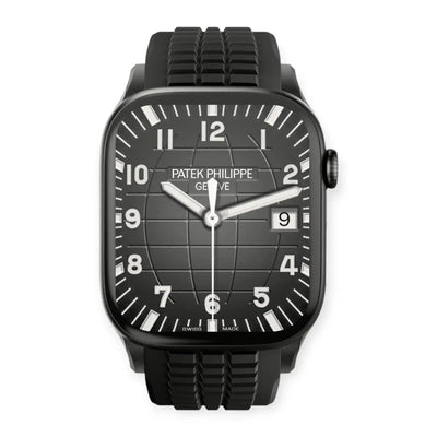 Apple Watch Mod Rubber Strap – Black Aquanaut Style - 