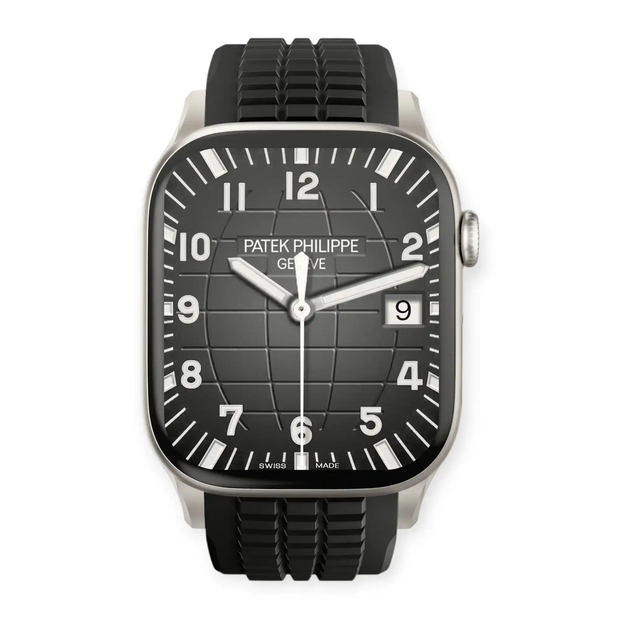 Apple Watch Mod Rubber Strap – Black Aquanaut Style - 