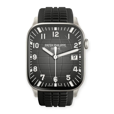 Apple Watch Mod Rubber Strap – Black Aquanaut Style - 