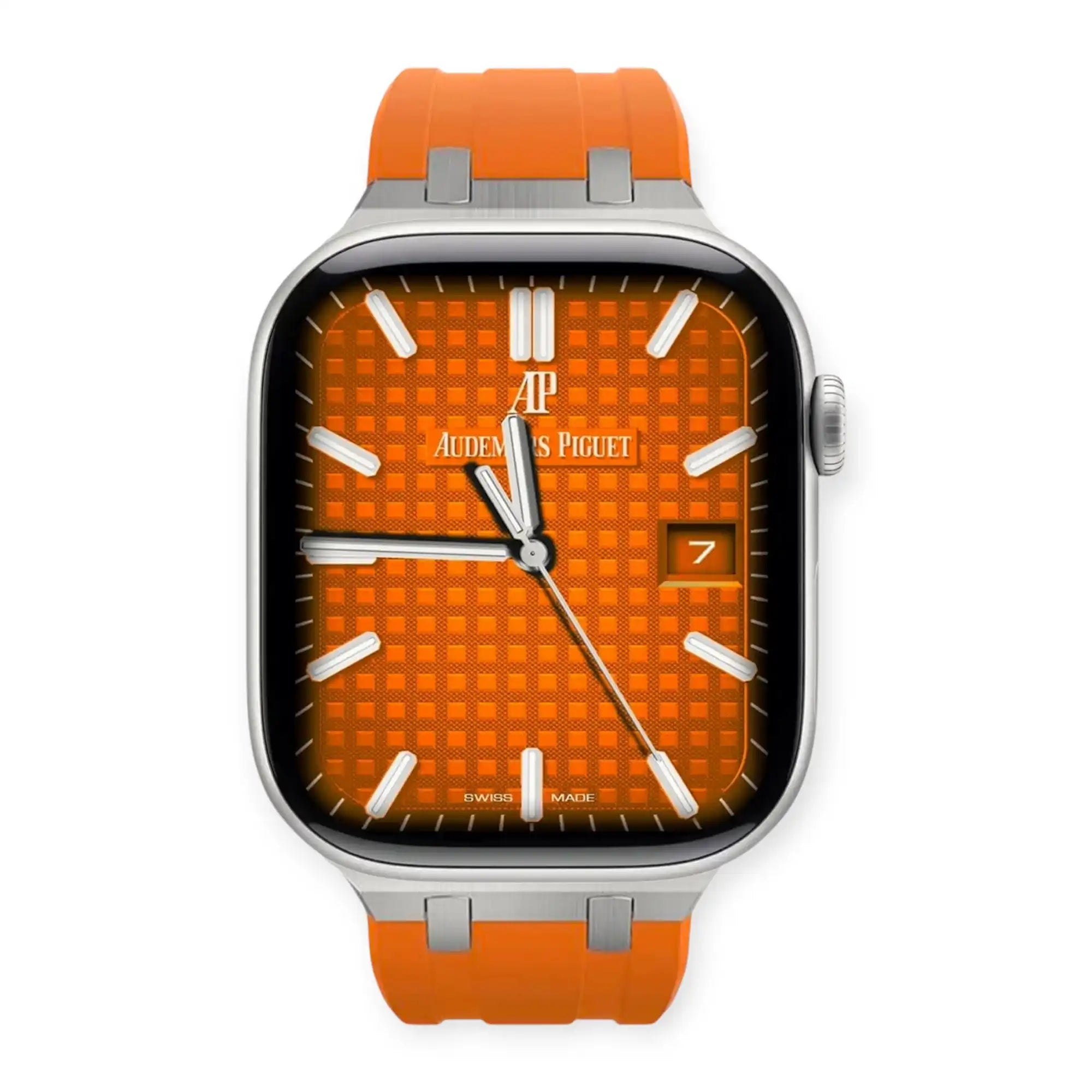 Apple Watch Mod Rubber Strap – Orange Oak Style - 