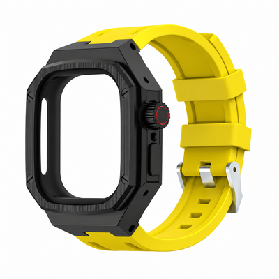 Black Steel Apple Watch Ultra Case & Rubber Band Set | Royal Oak Mod Kit - 