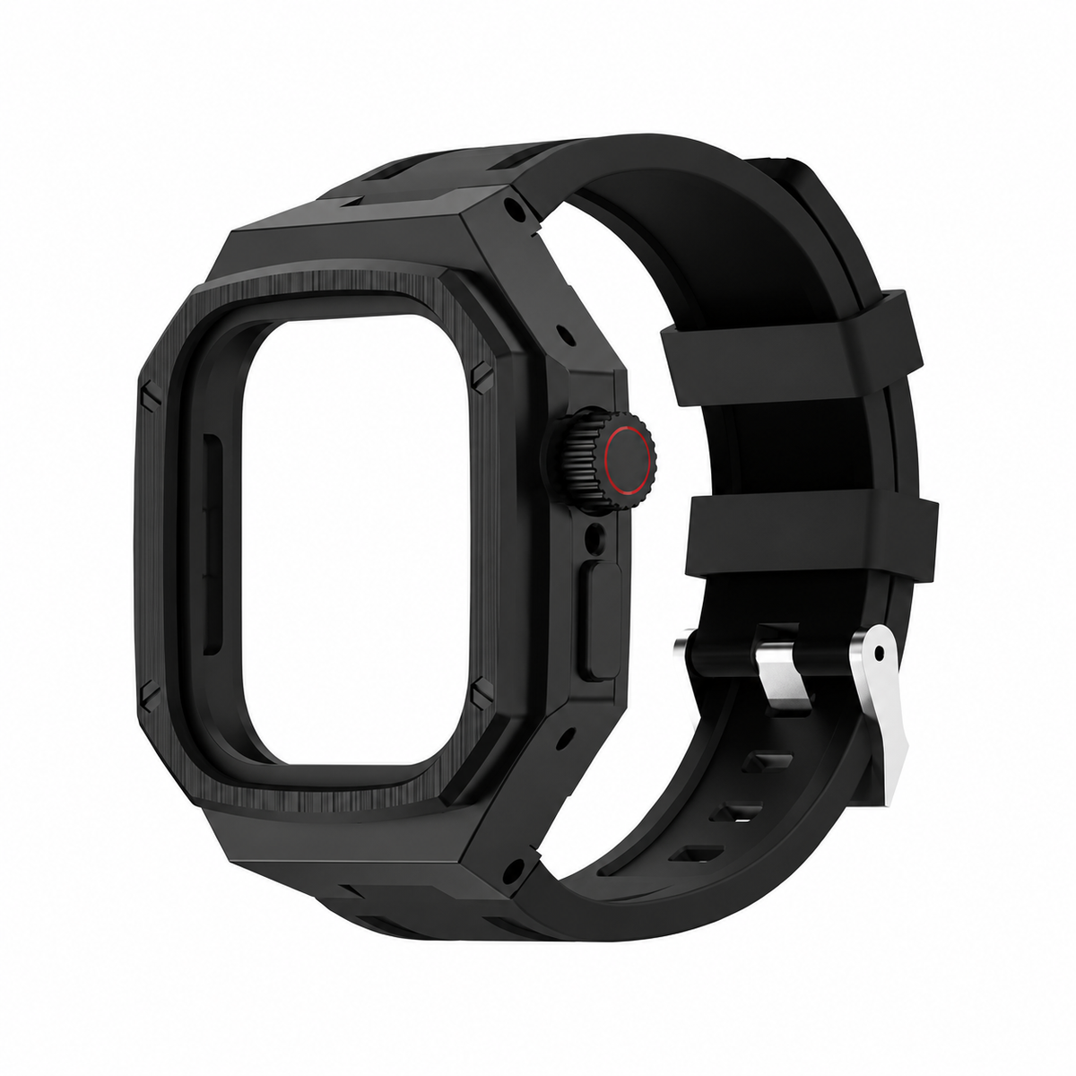 Black Steel Apple Watch Ultra Case & Rubber Band Set | Royal Oak Mod Kit - 