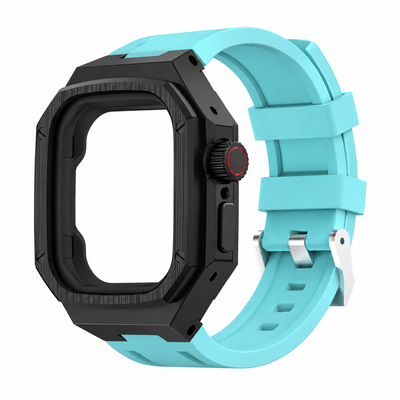 Black Steel Apple Watch Ultra Case & Rubber Band Set | Royal Oak Mod Kit - 