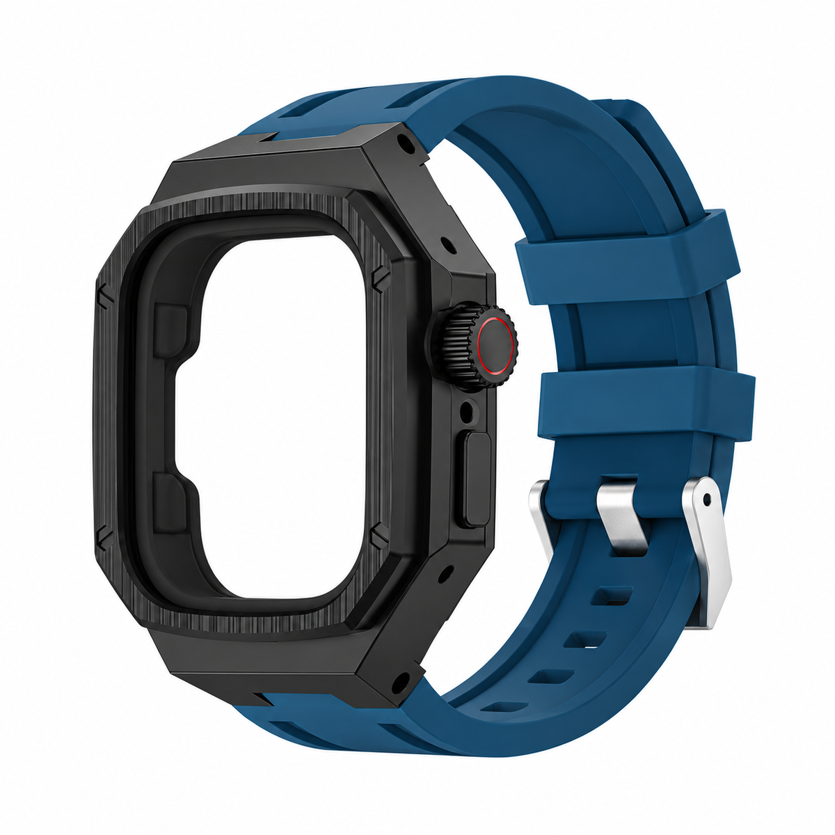 Black Steel Apple Watch Ultra Case & Rubber Band Set | Royal Oak Mod Kit - 