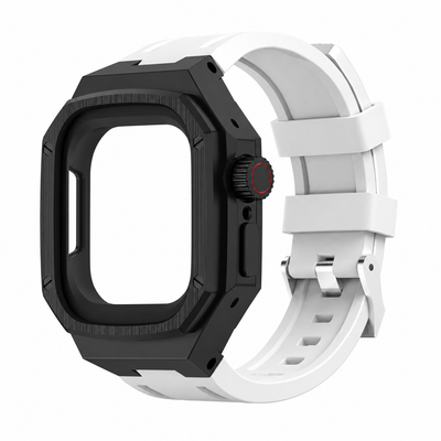 Black Steel Apple Watch Ultra Case & Rubber Band Set | Royal Oak Mod Kit - 