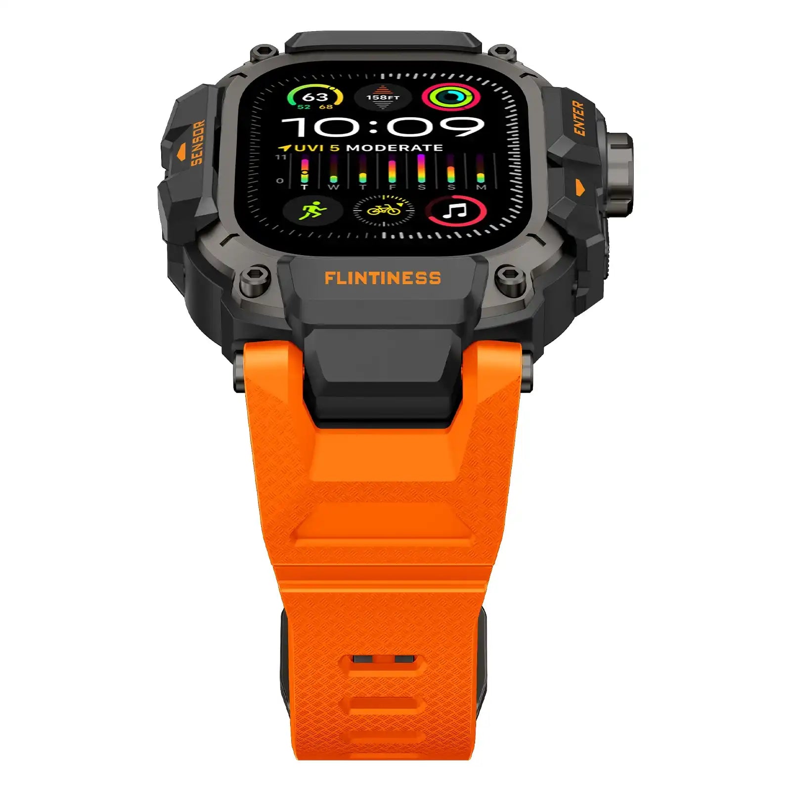 Apple Watch Mod Armor Case & Strap – Orange Gym Style - 
