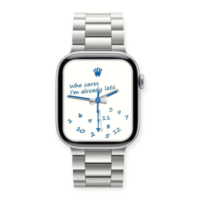 Apple Watch Mod Steel Strap – Silver Oyster Style - 