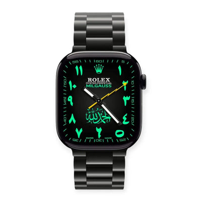 Apple Watch Mod Steel Strap – Black Oyster Style - 