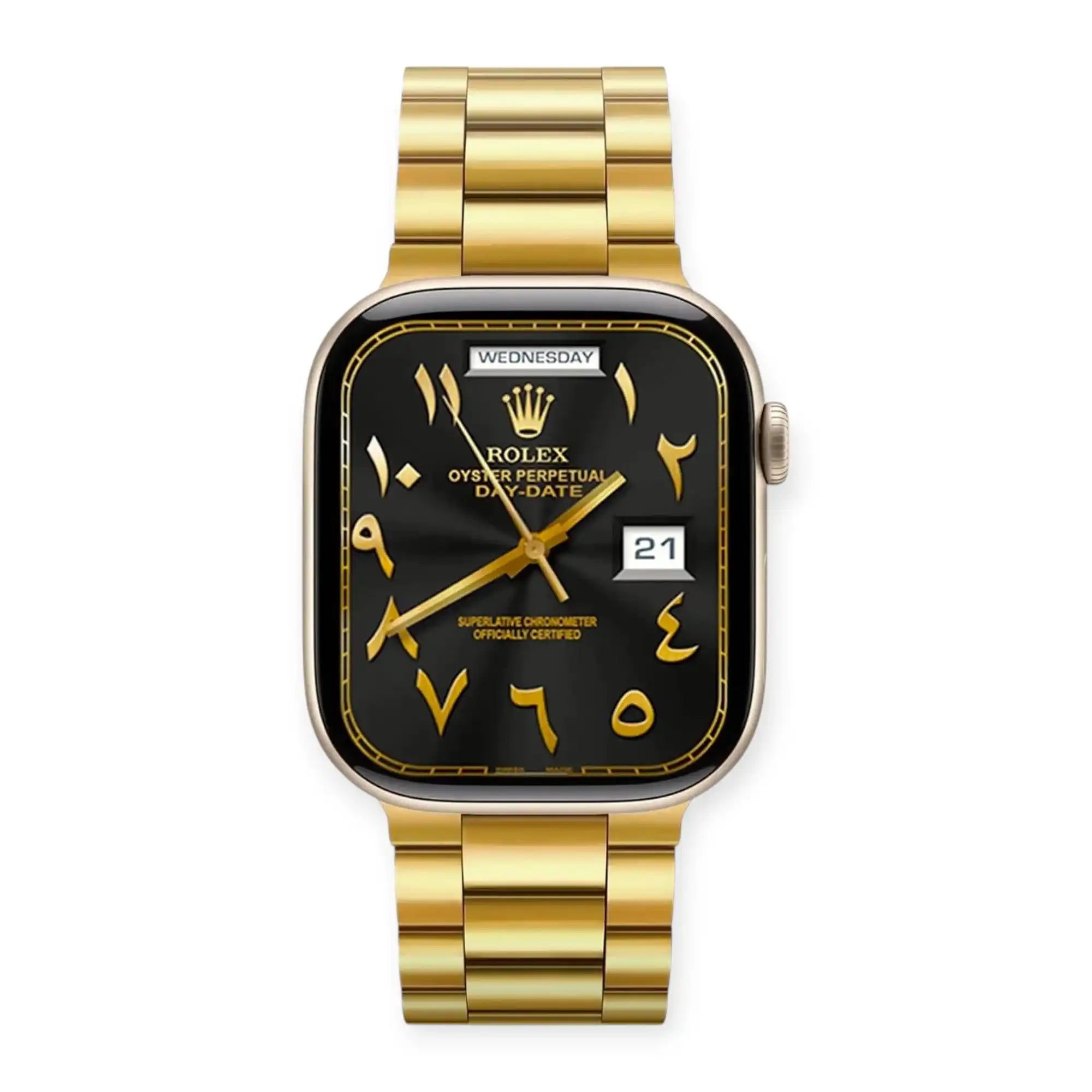 Apple Watch Mod Steel Strap – Gold Oyster Style - 