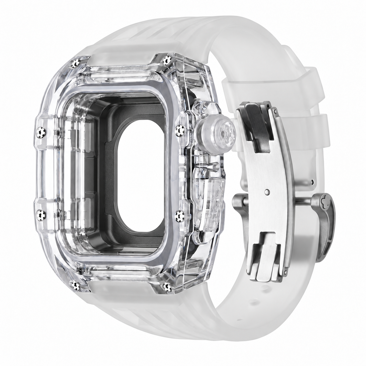 Clear Apple Watch Case & Fluororubber Band Set | RM Mod Kit - 