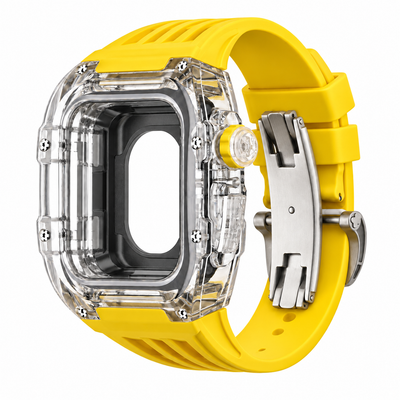 Clear Apple Watch Case & Fluororubber Band Set | RM Mod Kit - 