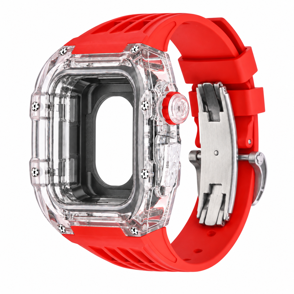 Clear Apple Watch Case & Fluororubber Band Set | RM Mod Kit - 