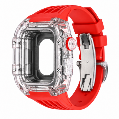 Clear Apple Watch Case & Fluororubber Band Set | RM Mod Kit - 