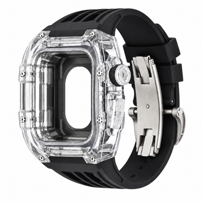 Clear Apple Watch Case & Fluororubber Band Set | RM Mod Kit - 