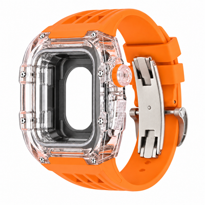 Clear Apple Watch Case & Fluororubber Band Set | RM Mod Kit - 