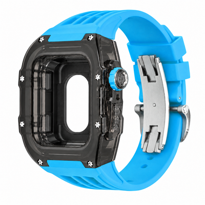 Black Apple Watch Case & Fluororubber Band Set | RM Mod Kit - 