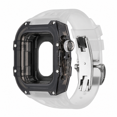 Black Apple Watch Case & Fluororubber Band Set | RM Mod Kit - 